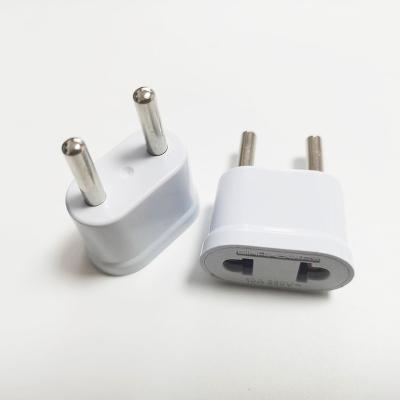 China Mobile Phone 10A 250V Small USA to EU White 4.8mm 2 PIN Plug Adapter AU for sale