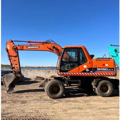 China Boa Qualidade Coreia Doosan Dh150w-7 150w Roda Excavadora Doosan 15 toneladas Usada Excavadora para venda à venda