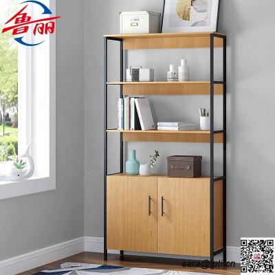 China New Design Living Room Furniture Metal Foldable Frame Stand Wood Narrow MDF Ladder Leaning Shelf for sale