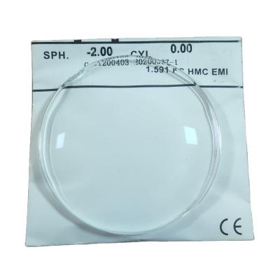 China Single Vision Optical Lens Manufacturer PC 1.591 Polycarbonate HMC Anti Reflection Coating Eyeglass Lenses for sale