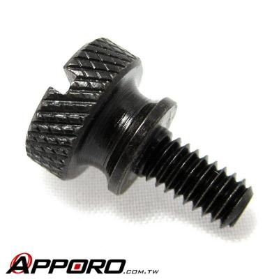 China APPORO Carbon Steel CNC Turn Part Carbon Steel Diamond Knurled Screw Fixing Adjustment Knurled Screw Black Galvanized Turning Pulley for sale