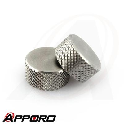 China APPORO Stainless Steel 303 CNC Lathe Part Manufacturer Stainless Steel 303 Knurled Knurled Knob Nut Cap for sale