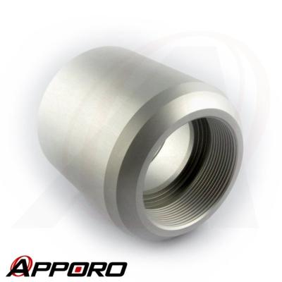 China T6 APPORO Wire 7075 CNC Aluminum Lathe Fabrication 7075 T6 Aluminum Natural Anodized Female Fabrication Aluminum Bushing Round Canister for sale