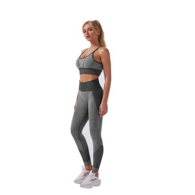 China New Colors Antibacterial Gray Sports Gym Clothes Women Seamless DOMAX Yoga Set 3pcs Yoga Set Workout Sets for sale