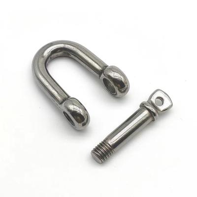 China Reasonable D-Type Horizontal Extension Pin Tightly Fit Strong Load-bearing Capacity Solid Hardware Stainless Steel D-Shaped Shackle for sale