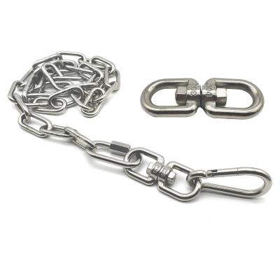 China Mechanical Hardware Double Ended Rotation Used For Universal Pet Chains Rotating Ring Preventing Knots 304 Swivels Ring for sale