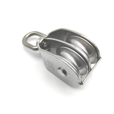 China Marine Hardware Silent Smooth For Sliding Doors Corrosion Resistance Stainless Steel Wear Resistant Double Pulley for sale