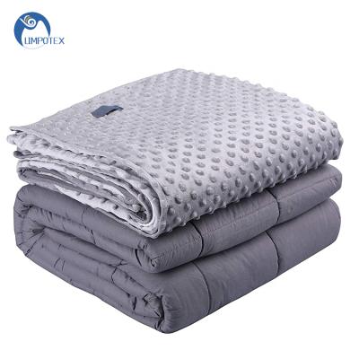 China PORTABLE Home Use Quilted Glass Beads Soft Cheap Custom Gravity Weighted Autism Minky Cotton Blanket Adult for sale