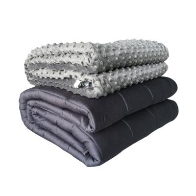 China Anti-pilling hot selling personal anxiety blanket set, wholesale weighted blanket with minky/velvet blanket for sale