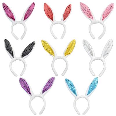 China Cute Bunny Ears Hairbands Colorful Easter Decoration Plush Ears Headband For Easter Gift Costume Decoration for sale