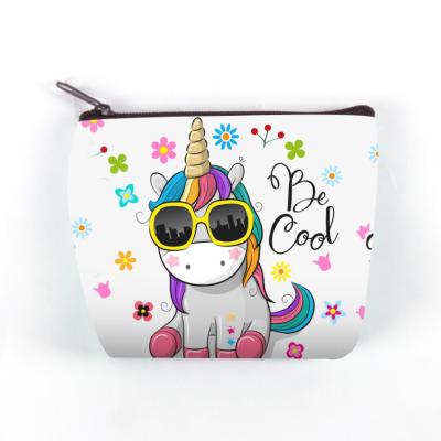 China OEM PU Full Waterproof Leather Printing Unicorn Keepsake Gift Cosmetic Makeup Storage Bag for sale