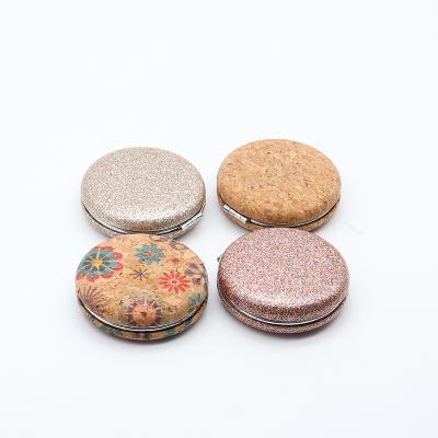 China Pocket Mirror Professional 2021 New Private Pocket Small Cork Makeup Mirror Custom Mirror for sale