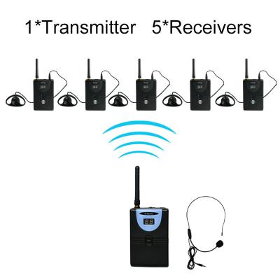 China Tour Guiding Professional Tour Guide Wireless System (1 Transmitter and 5 Receivers) for sale