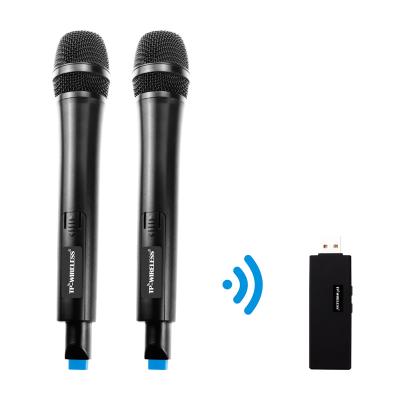 China Cost-effective dual channel wireless UHF microphone system for home KTV, karaoke, conference, recording and etc. for sale