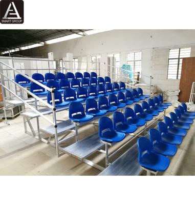 China Aluminum Alloy 6061-T6 6 Tiers Bleachers Seat HDPE Plastic Outdoor Bleachers Seat for sale