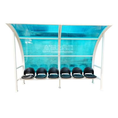 China Aluminum Alloy 6061/T6 Aluminum Player Bench Premium Quality Football Stadium Equipment Team Player Shelter for sale