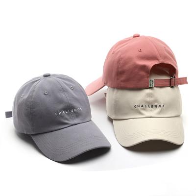 China Brettos COMMON Fashion Wholesale Korean Letter Embroidered Custom Logo Soft Top Curved Brim Sun Shade Baseball Cap Dad Hat Men-Women for sale