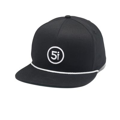 China COMMON High Quality Custom Structured Embroidery Snapback Rope Hat Cotton Snapback Hat for sale