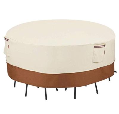 China Wholesale Waterproof Custom Design Garden Furniture Dust Cover Fancy Modern Round Table Cover for sale