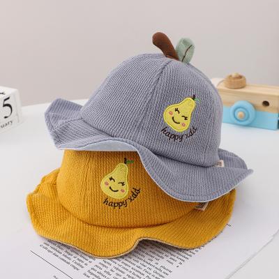 China The new picture children's sunshade and thick bucket hat children boys and girls corduroy sunscreen baby leisure fisherman hat windproof hat for sale