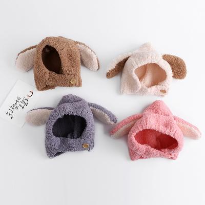 China New Pattern Soft Autumn And Winter Plush Hearing Protection Rabbit Ears Cover Cute Head Baby Warm Hat for sale