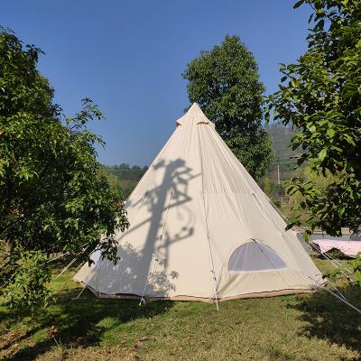 China Camouflage Play Teepee Tent Luxury Hanging Luxury Glamping Tent/Outdoor Waterproof Yurt Tent Bell Canvas Field for sale