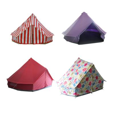 China Glamping Tent Heavy Duty Waterproof Cotton Canvas Bell Tent For Outdoor Top Set Style Fabric Bedroom Roof Original Construction Combo Lower Type for sale