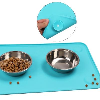 China Improved Customized Viable Waterproof Mat NonSlip Silicone Dog Pet Car Food Feeding Mat Haustier Matte With Strong Suction Cup for sale