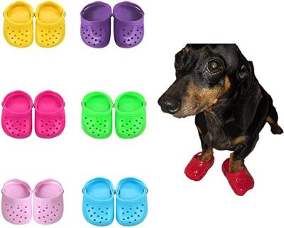 China PVC TikTok Fashion Croc Summer Rubber Candy Colors Sandals With Dog Rocky Anti-skid Unique Breathable Comfy Shoes For Summer for sale