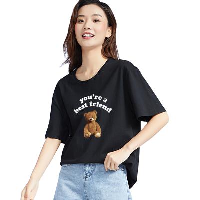 China Anti-wrinkle Summer 2021 Ladies Cartoon Shorts Sheath Women Manufacturer Brand T-shirt Women for sale