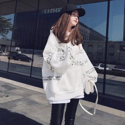 China New Korean Wholesale Custom Breathable Tops For Women High Quality Pullover Dropped Shoulder Hoodie for sale