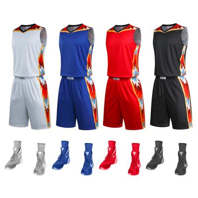 China Cheap Manufacture Mens Basketball Tank Top Polyester Moisture Wicking Custom Basketball Uniform Anti-UV for sale