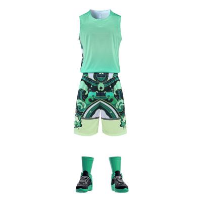 China Sublimation Anti-UV High Quality Polyester Basketball Uniform Men's Basketball Tank Top Set for sale