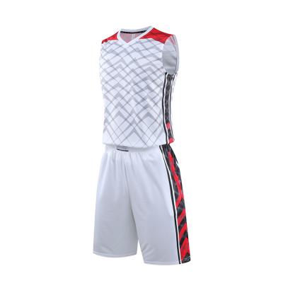 China Newest High Quality Anti-UV White Basketball Moisture Wicking Sports Men's Basketball Tank Top Uniform Set for sale