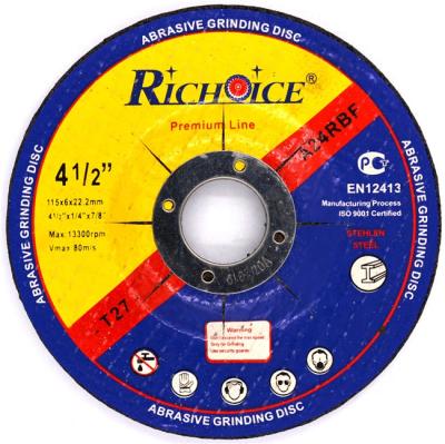 China Metal Richoice 4.5 Inch / 115x6 Mm Non Ferrous Abrasive Grinding Wheel For Stainless Steel And Metal for sale