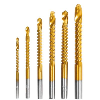 China Titanium Wood Drilling 6 PCS HSS Drill and Saw Bit Set, 3-8mm Carpenter Hacksaw Drill Bit, Serrated Drill Bit for sale