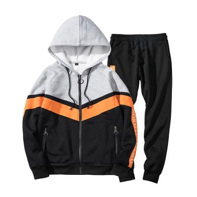 China Antibacterial Fashionable Hot Sale Orange Fleece Jogging Hoodies Suits For Men for sale