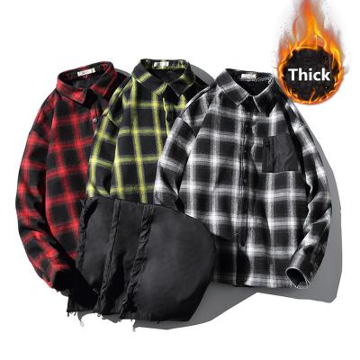 China Plaid Casual Comfortable Warm Hood Design Jacket For Mens Detachable Fashion Breathable Flannel Lattice for sale