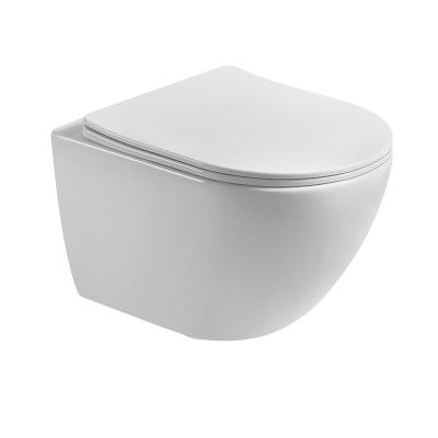 China Popular Modern P-trap Cistern Sanitaryware Concealed Round Wall Hung Toilet For Europe Hotel Home Bathroom for sale