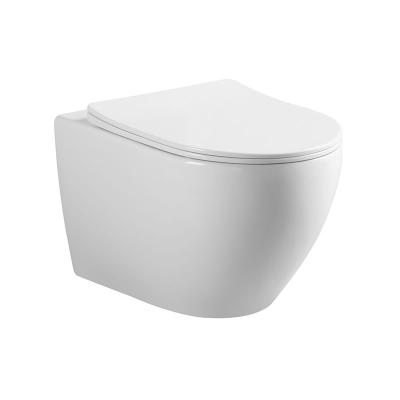 China Concealed Cistern Manufactures European Modern Round Rimless Trap Trap Wall-Hung Toilet Set For Hotel Home Bathroom for sale