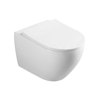 China European Sanitary Ware Round Porcelain Hidden Cistern Wall Mounted Toilet For Home Bathroom Modern Design for sale