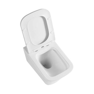 China Water Tank Hidden Square Shape Concealed Wall Mounted Toilet For Sale for sale