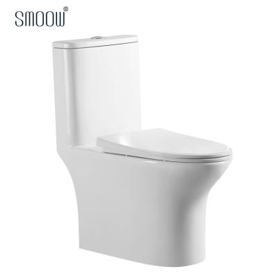 China Double Flush Double Flushing One Piece Toilet High Quality Flush Rimless Ptrap Toilet For Bathroom Ceramic Toilet for sale