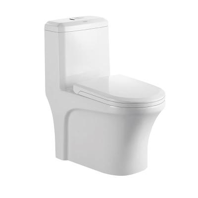 China Double-Flow Wholesale Price Sanitary Ware Siphonic One-Piece Strap Ceramic Toilet WC for sale