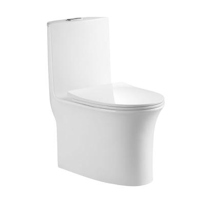 China Hot Wholesale Double-Flow Extended Siphonic One Piece White Porcelain Toilet WC For South America for sale