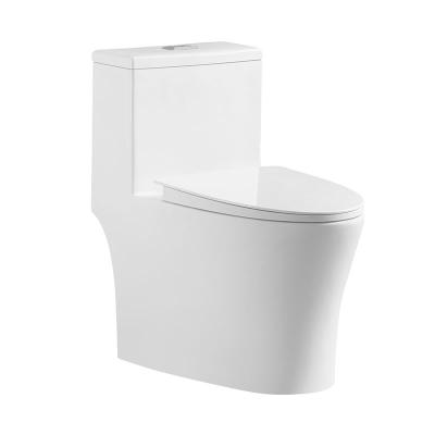 China Double-flush modern design sanitary ware WC ceramic remless siphonic one piece toilet bowl with CE saso for sale