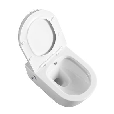 China Concealed European White Ceramic One-Piece Cistern Washdown Wall Hung Toilet For Concealed Cistern Bidet Function for sale