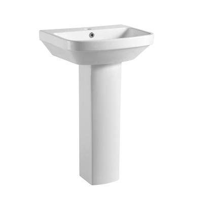 China Soft Smoow Modern Ceramic Pedestal Wash Basin Pedestal Height for sale