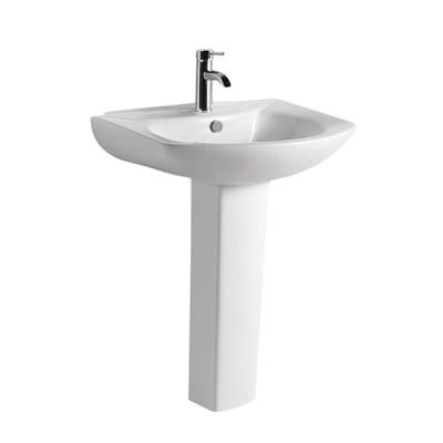 China Modern Popular White Sanitary Ware Bathroom Ceramic Wash Pedestal Sink for sale