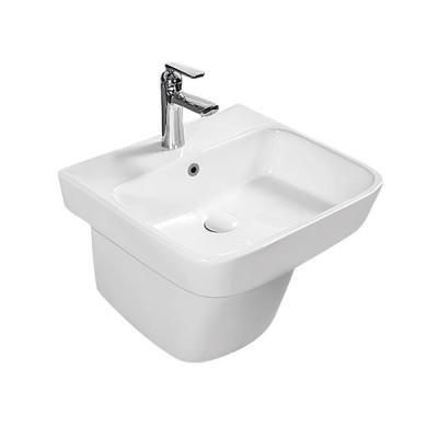 China Modern Hotel Ware Wall Hung Basin Home Luxury Bathroom Rectangle Sanitary Wall Hung Sink for sale